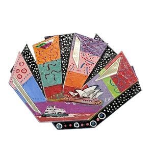 Sydney Australia Funky Brooch Handmade Painted 2.75"X2"